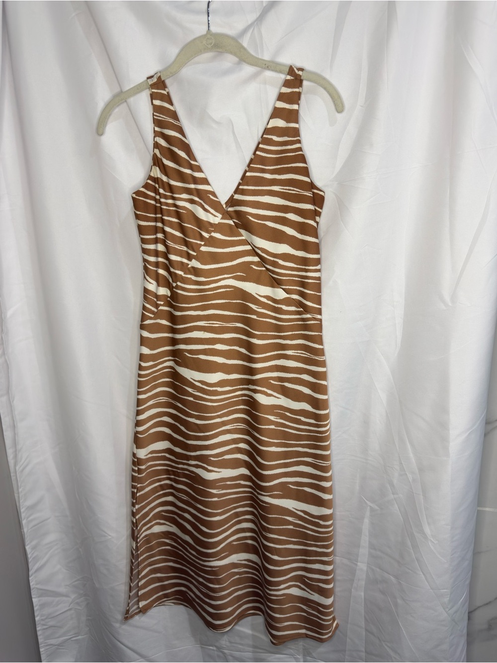 a new day Brown & Cream Zebra-Print Midi Dress